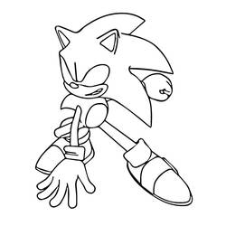Desenho de Sonic Sombrio em corrida para colorir