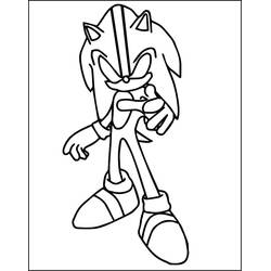 Desenho de Sonic Sombrio em pose dinâmica para colorir