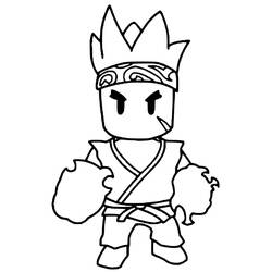 Desenho de Sensei Firefist pronto para lutar para colorir
