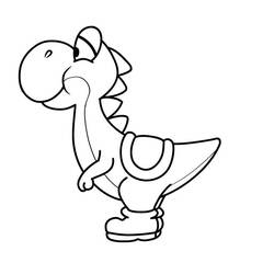 Desenho de Yoshi de pé de perfil para colorir Desenho de Yoshi de pé de perfil para colorir