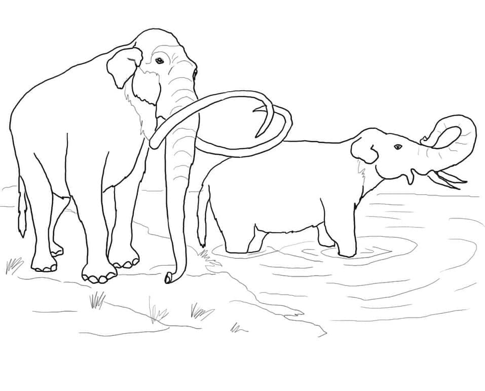 Desenho gratuito Mamute #212520 da colecao Animais Pré-históricos para imprimir