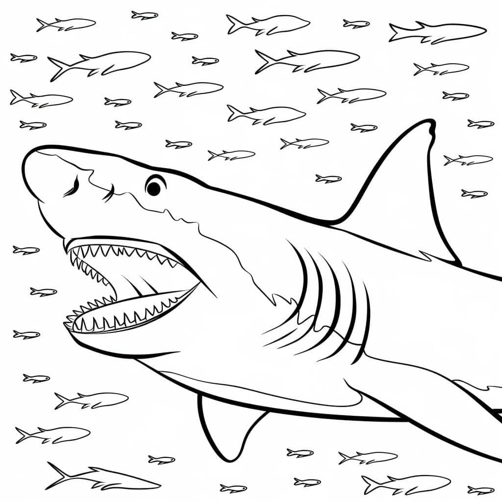 Desenho gratuito Megalodonte #220714 da colecao Animais Pré-históricos para imprimir