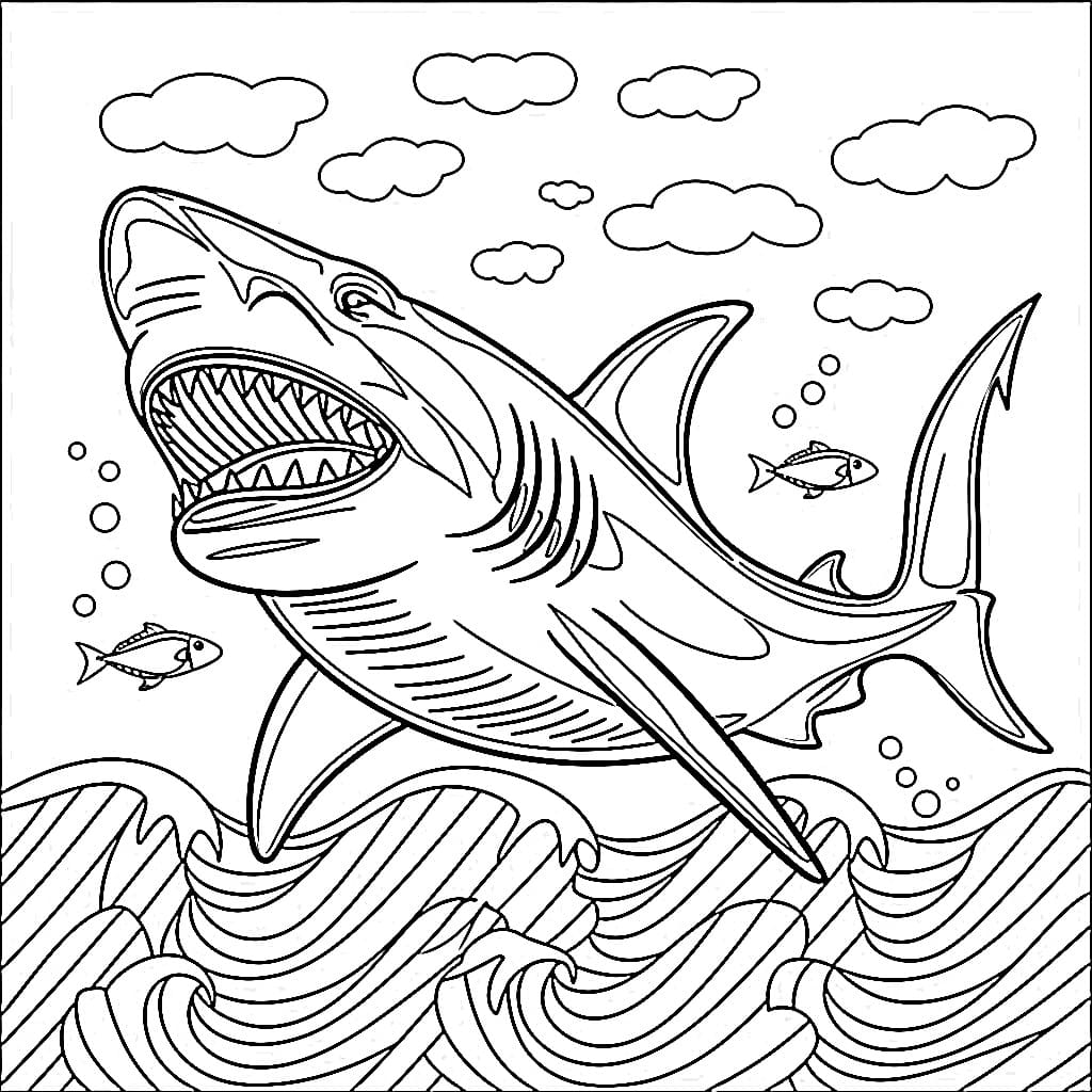 Desenho gratuito Megalodonte #220720 da colecao Animais Pré-históricos para imprimir