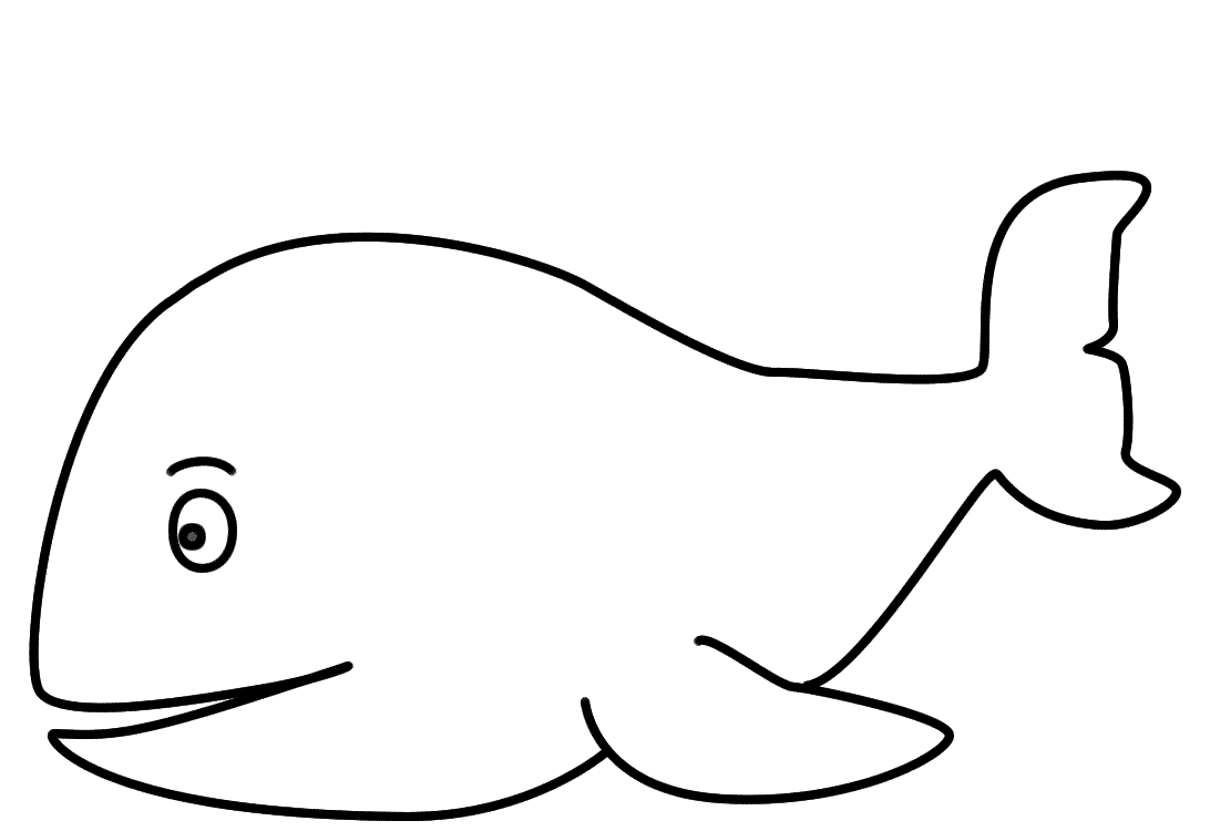 Página para colorir de baleia para crianças
