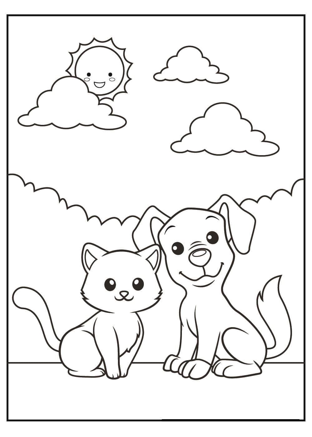 Desenho gratuito Cão e Gato #211015 da colecao Animais para imprimir
