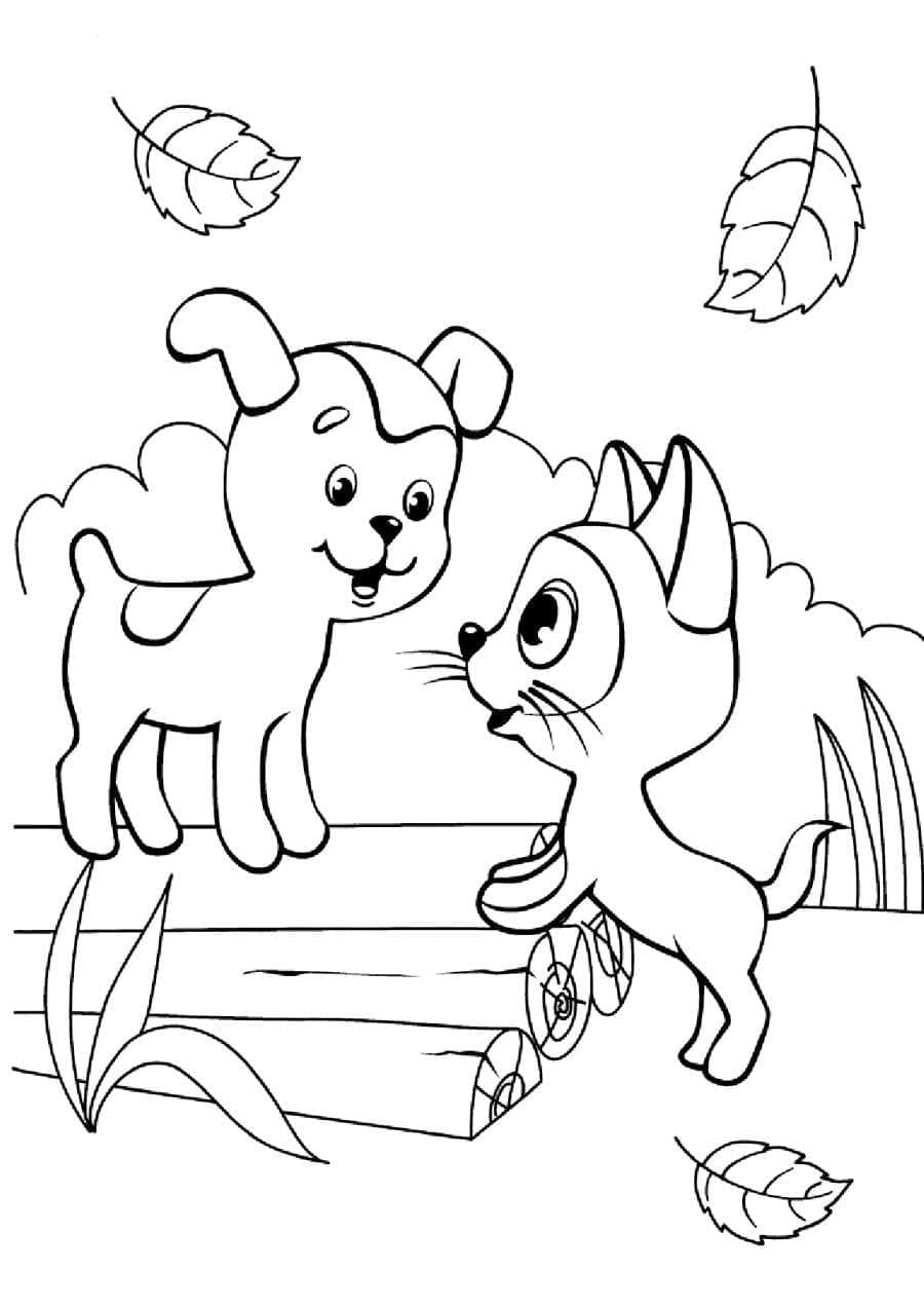 Desenho gratuito Cão e Gato #211022 da colecao Animais para imprimir
