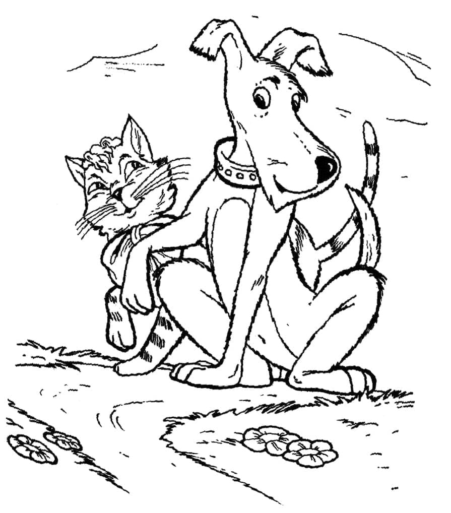 Desenho gratuito Cão e Gato #211025 da colecao Animais para imprimir