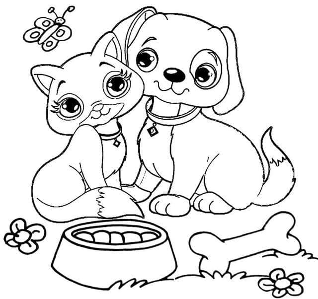 Desenho gratuito Cão e Gato #211030 da colecao Animais para imprimir