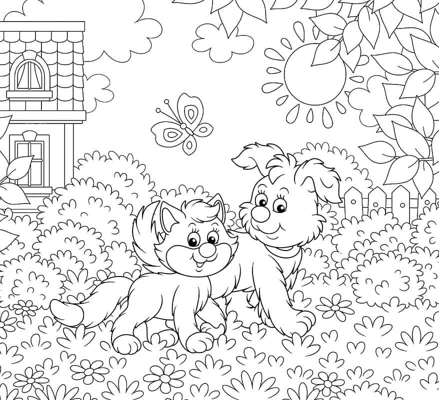 Desenho gratuito Cão e Gato #211041 da colecao Animais para imprimir