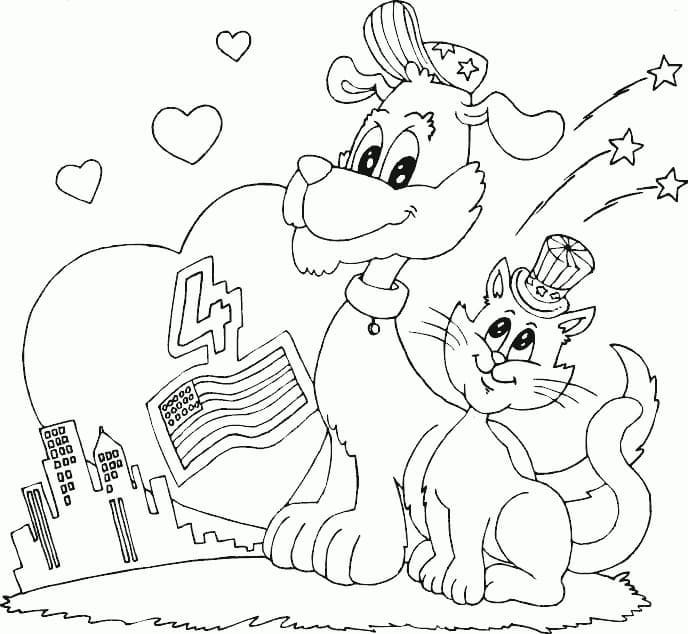 Desenho gratuito Cão e Gato #211043 da colecao Animais para imprimir