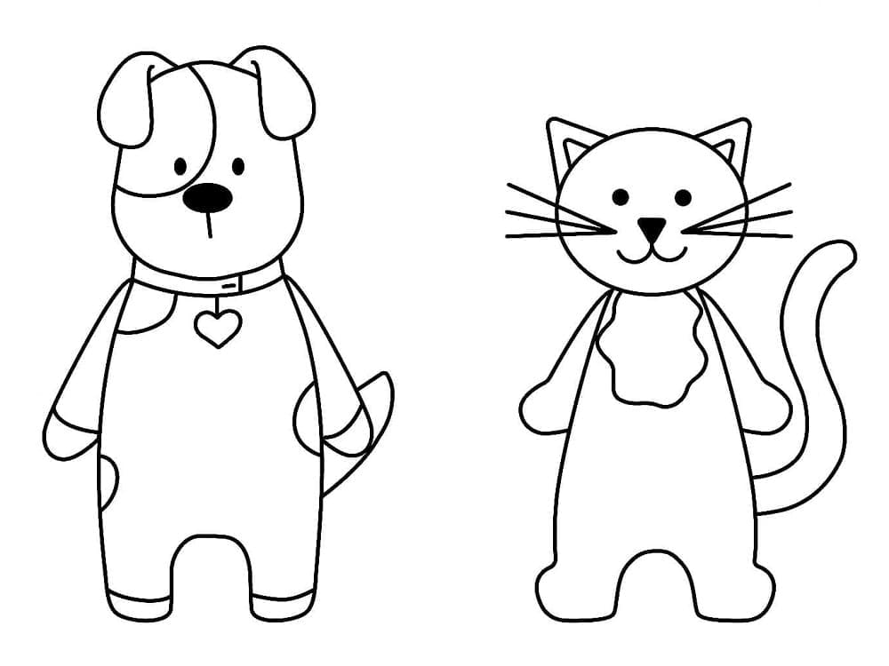 Desenho gratuito Cão e Gato #211044 da colecao Animais para imprimir