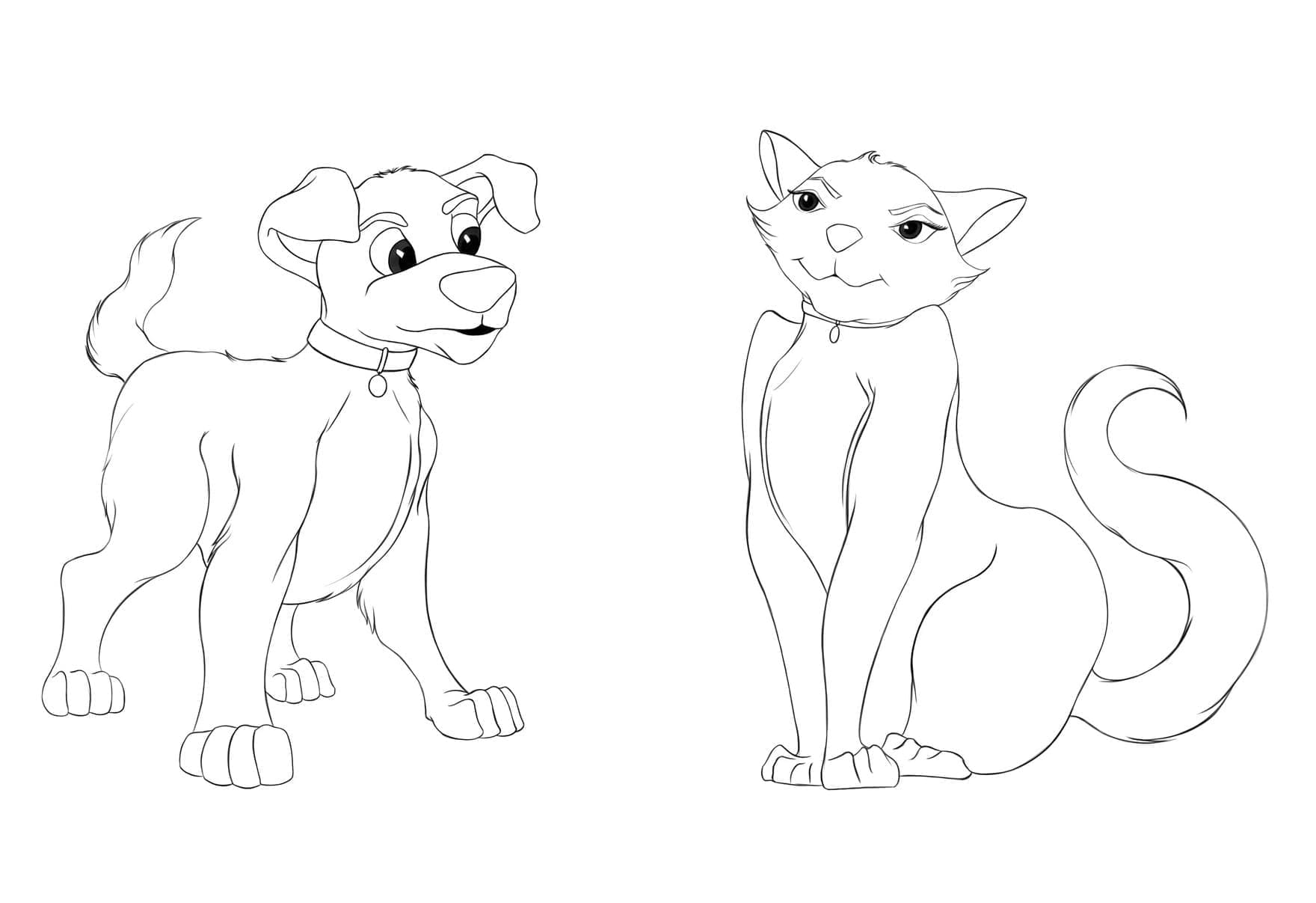 Desenho gratuito Cão e Gato #211053 da colecao Animais para imprimir