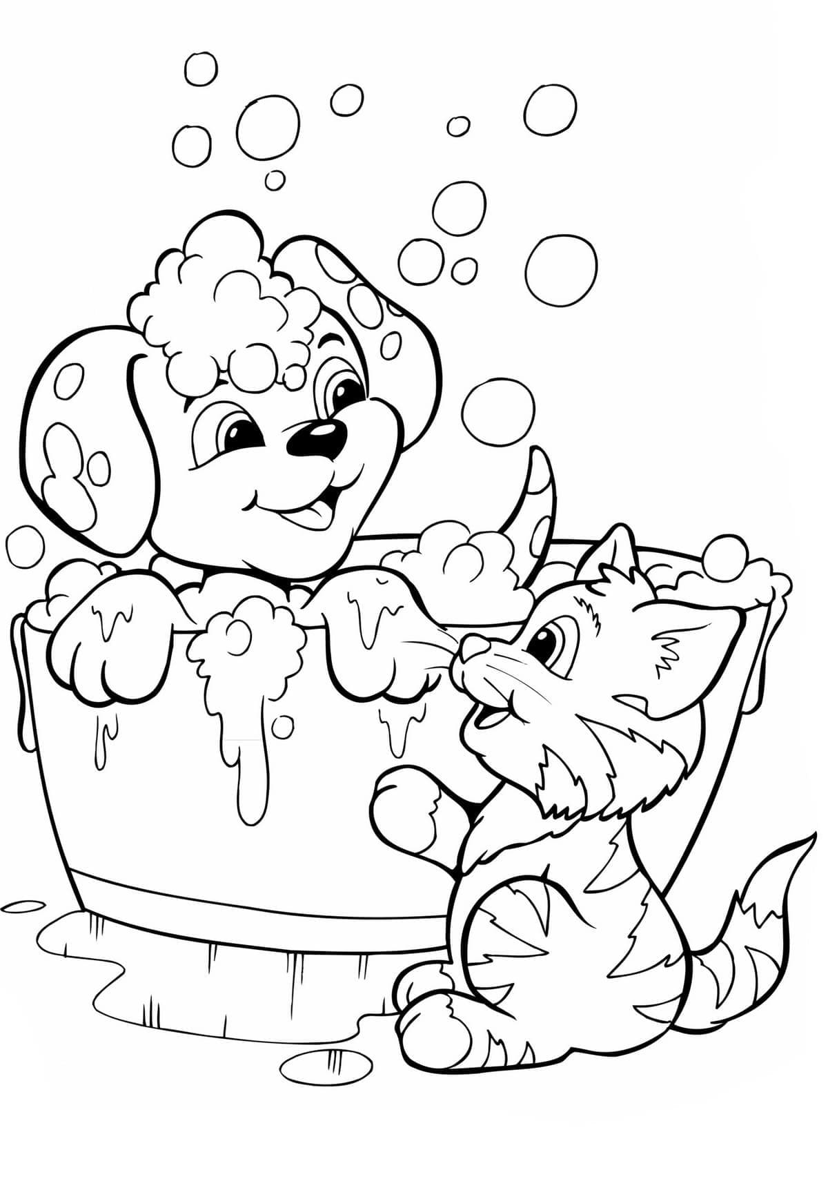 Desenho gratuito Cão e Gato #211064 da colecao Animais para imprimir