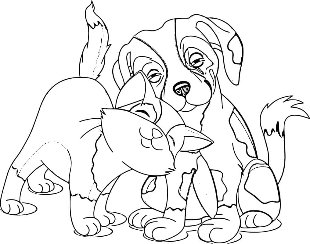 Desenho gratuito Cão e Gato #211068 da colecao Animais para imprimir