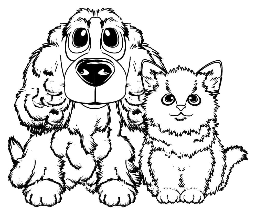 Desenho gratuito Cão e Gato #211071 da colecao Animais para imprimir