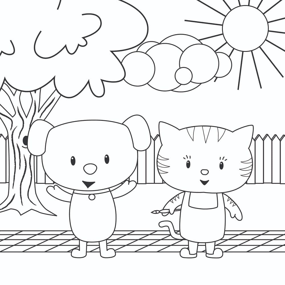 Desenho gratuito Cão e Gato #211073 da colecao Animais para imprimir