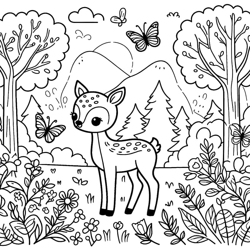 Imagem para colorir de Filhote de Veado #206064 da nossa coleção Animais, fácil de imprimir Imagem para colorir de Filhote de Veado #206064 da nossa coleção Animais, fácil de imprimir