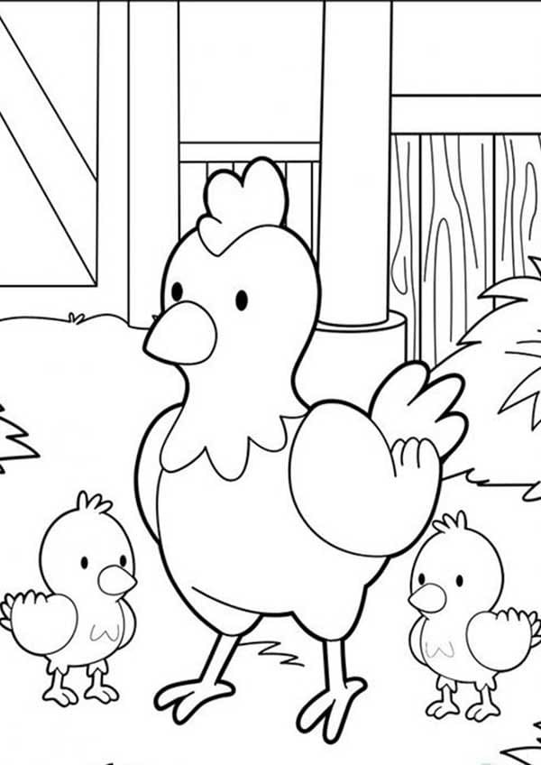 Desenho gratuito Galinha e Pintinho #193196 da colecao Animais para imprimir
