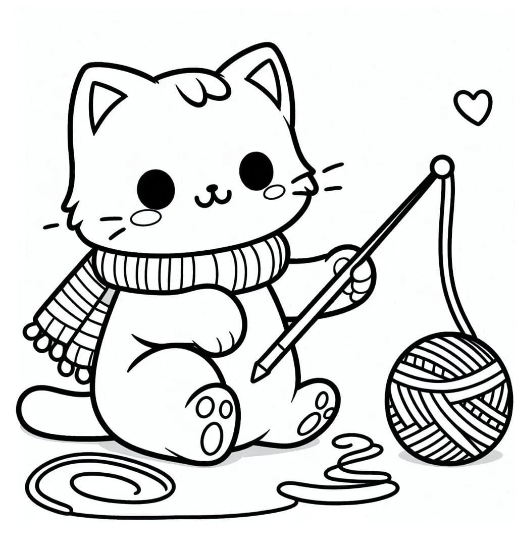 Página para colorir: Gato Kawaii (Animais) #216284 - Páginas para Colorir Imprimíveis Gratuitamente