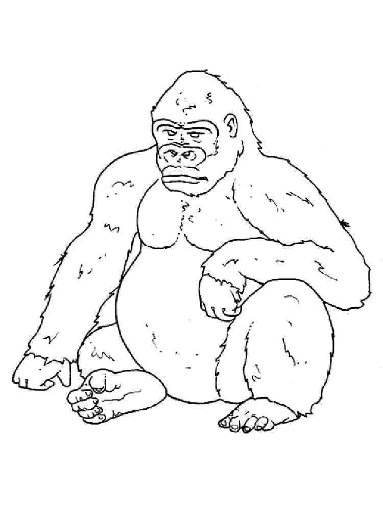Desenho imprimível de Gorila #188963 para colorir, pertence à coleção Animais