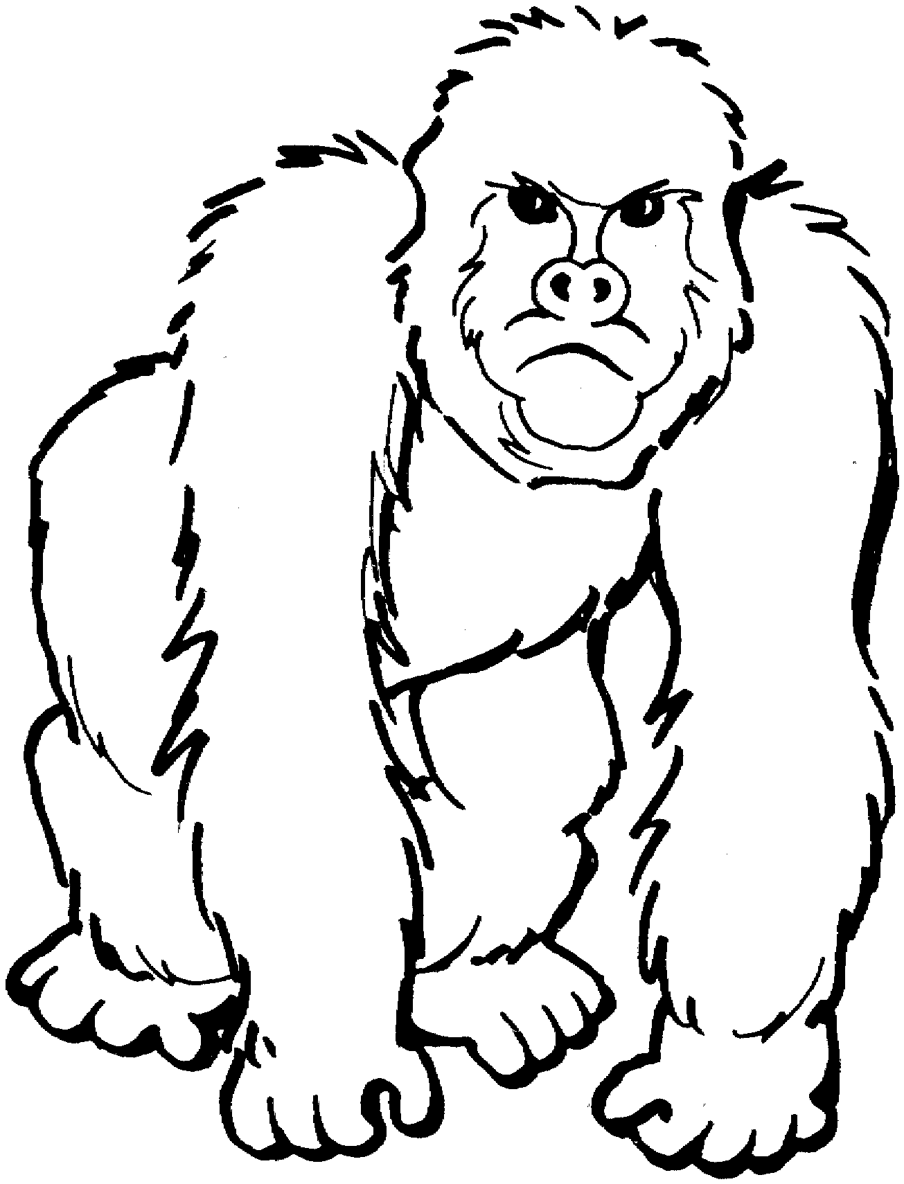 Página para colorir: Gorila (animais) #7419 - Páginas para Colorir Imprimíveis Gratuitamente