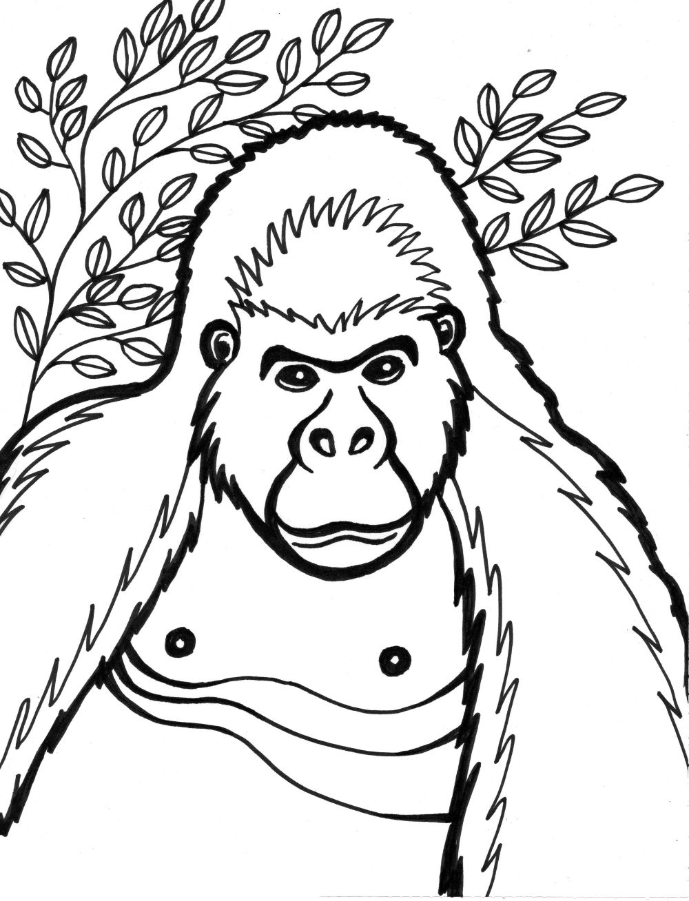 Página para colorir: Gorila (animais) #7431 - Páginas para Colorir Imprimíveis Gratuitamente