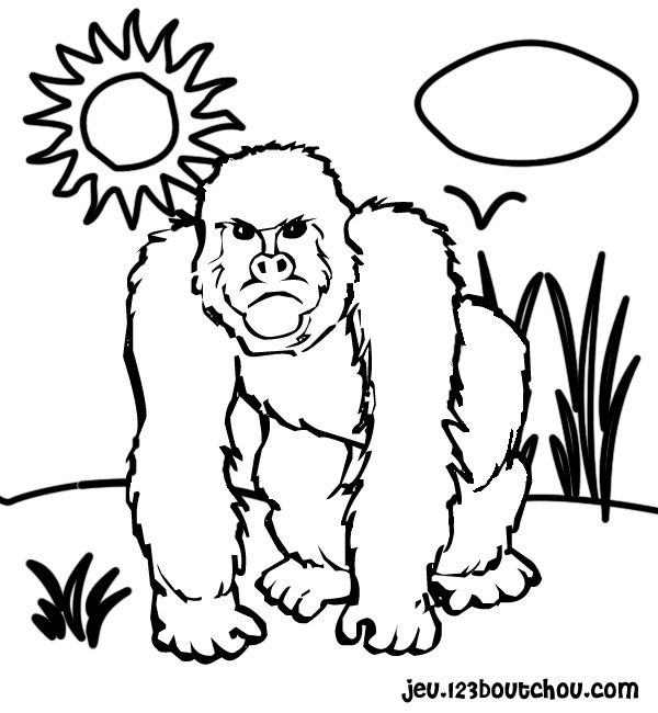 Página para colorir: Gorila (animais) #7436 - Páginas para Colorir Imprimíveis Gratuitamente