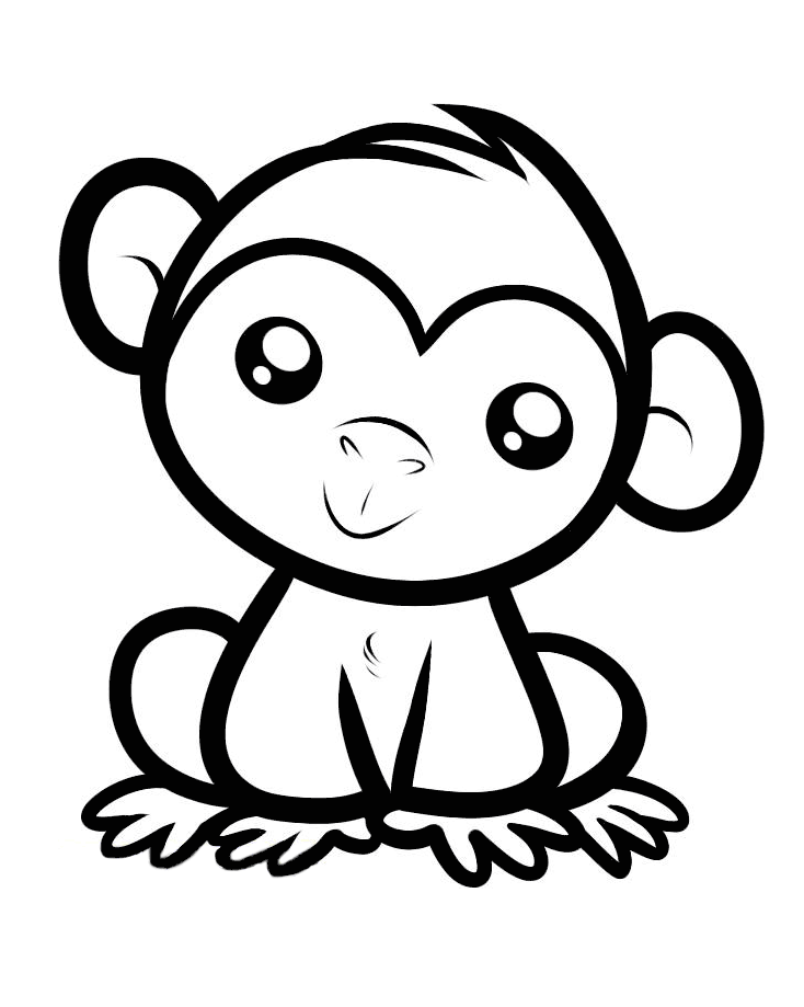 desenho de macaco para colorir - Clip Art Library