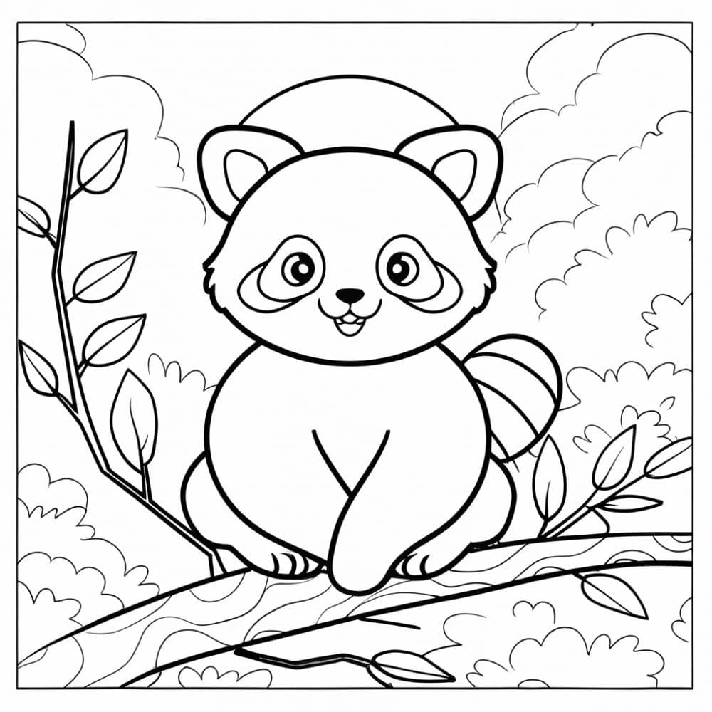 Página para colorir de Panda Vermelho #212040 pertencente à coleção Animais