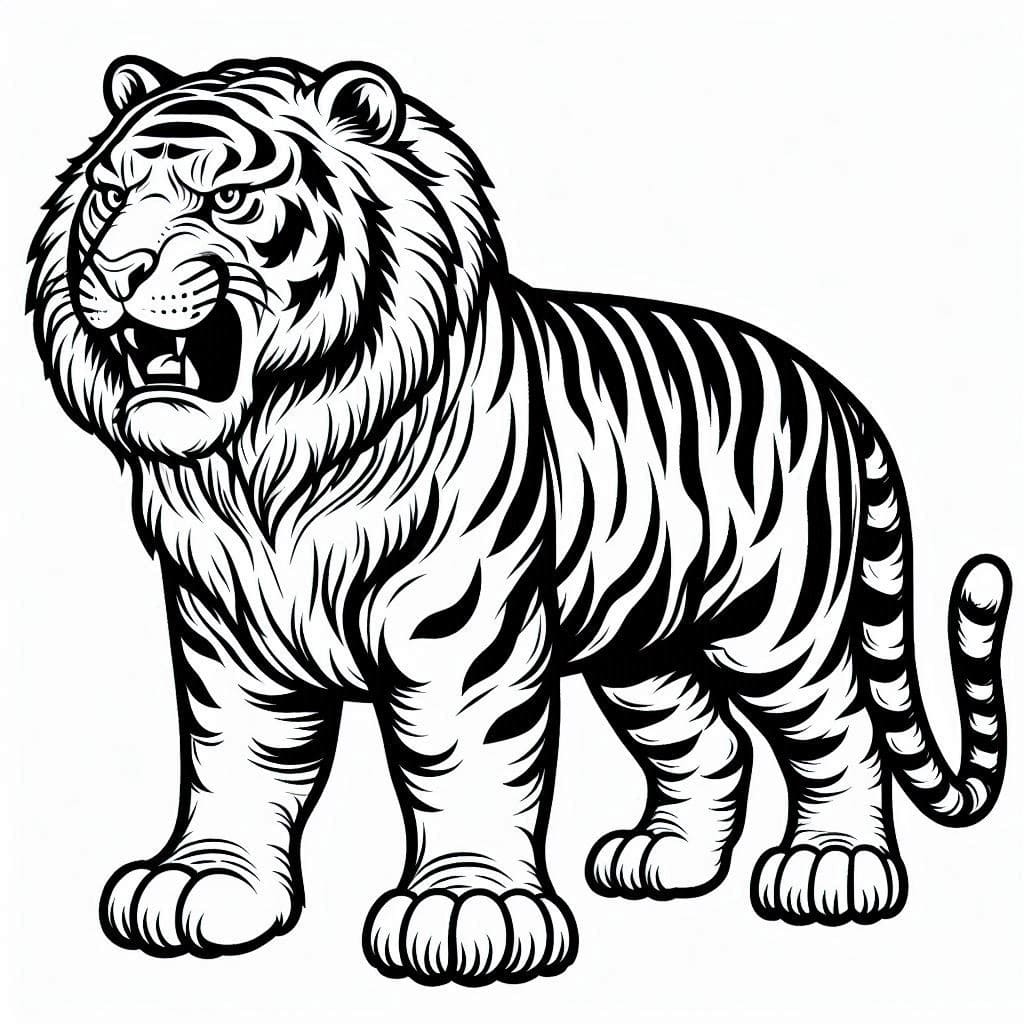 Desenho para colorir Tigre #216765 da coleção Animais, pronto para imprimir Desenho para colorir Tigre #216765 da coleção Animais, pronto para imprimir