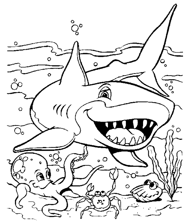 Página para colorir: Tubarão (animais) #14763 - Páginas para Colorir Imprimíveis Gratuitamente