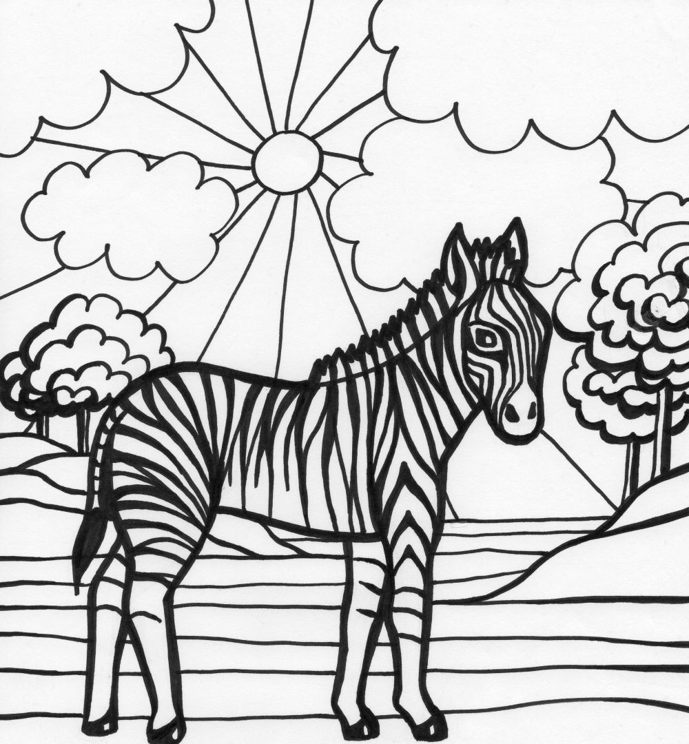 Página para colorir: Zebra (animais) #13079 - Páginas para Colorir Imprimíveis Gratuitamente