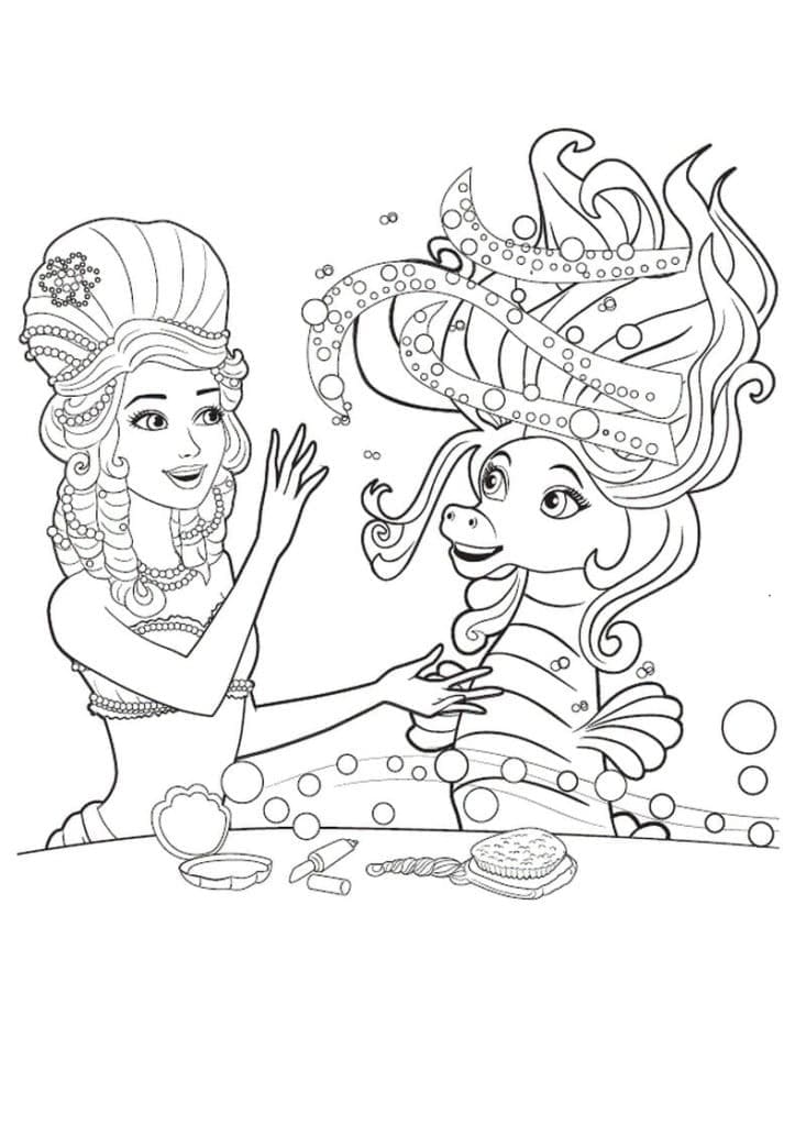 Desenho gratuito Barbie Sereia #200685 da colecao Brinquedos e Jogos para imprimir