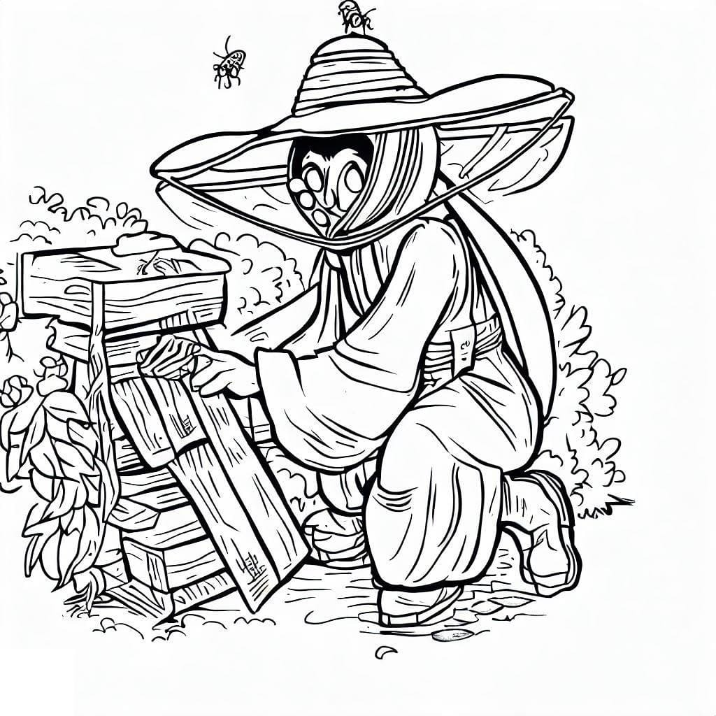 Desenho gratuito Apicultor #189928 da colecao Carreiras e Profissões para imprimir