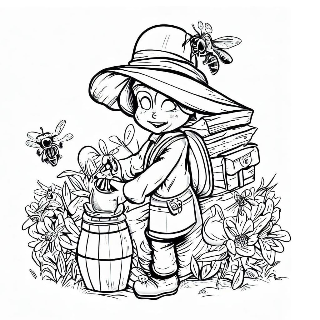 Desenho gratuito Apicultor #189929 da colecao Carreiras e Profissões para imprimir