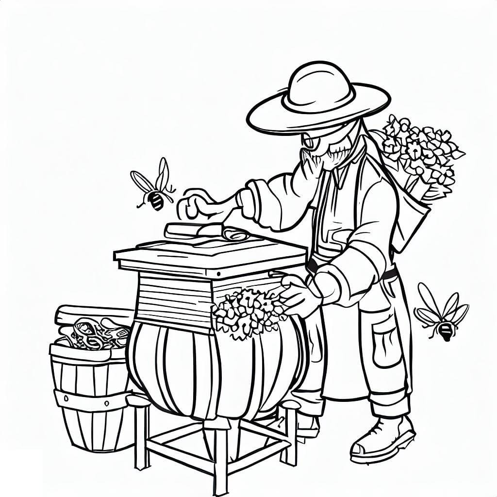 Desenho gratuito Apicultor #189931 da colecao Carreiras e Profissões para imprimir