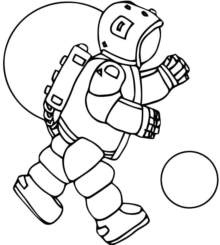 Página para colorir: Astronauta (Carreiras e Profissões) #87642 - Páginas para Colorir Imprimíveis Gratuitamente