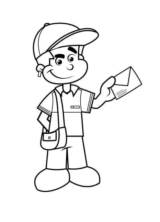 Desenho gratuito Carteiro #210157 da colecao Carreiras e Profissões para imprimir