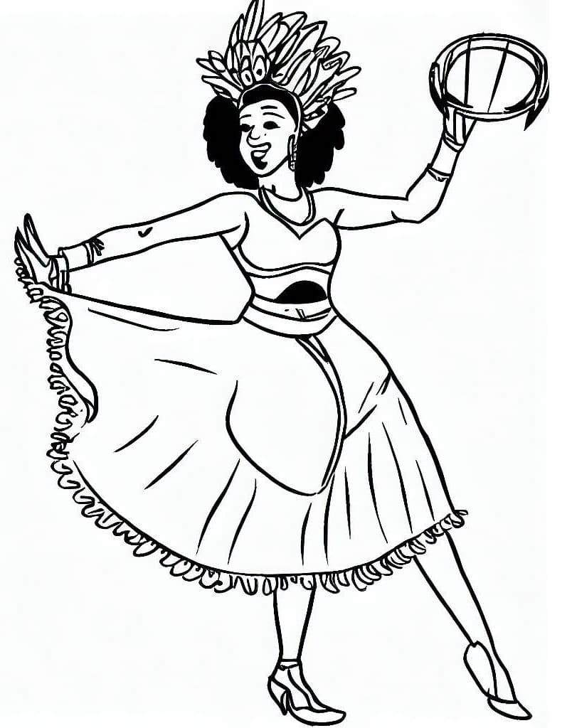 Desenho gratuito Dançarino de Samba Brasileiro #191783 da colecao Carreiras e Profissões para imprimir
