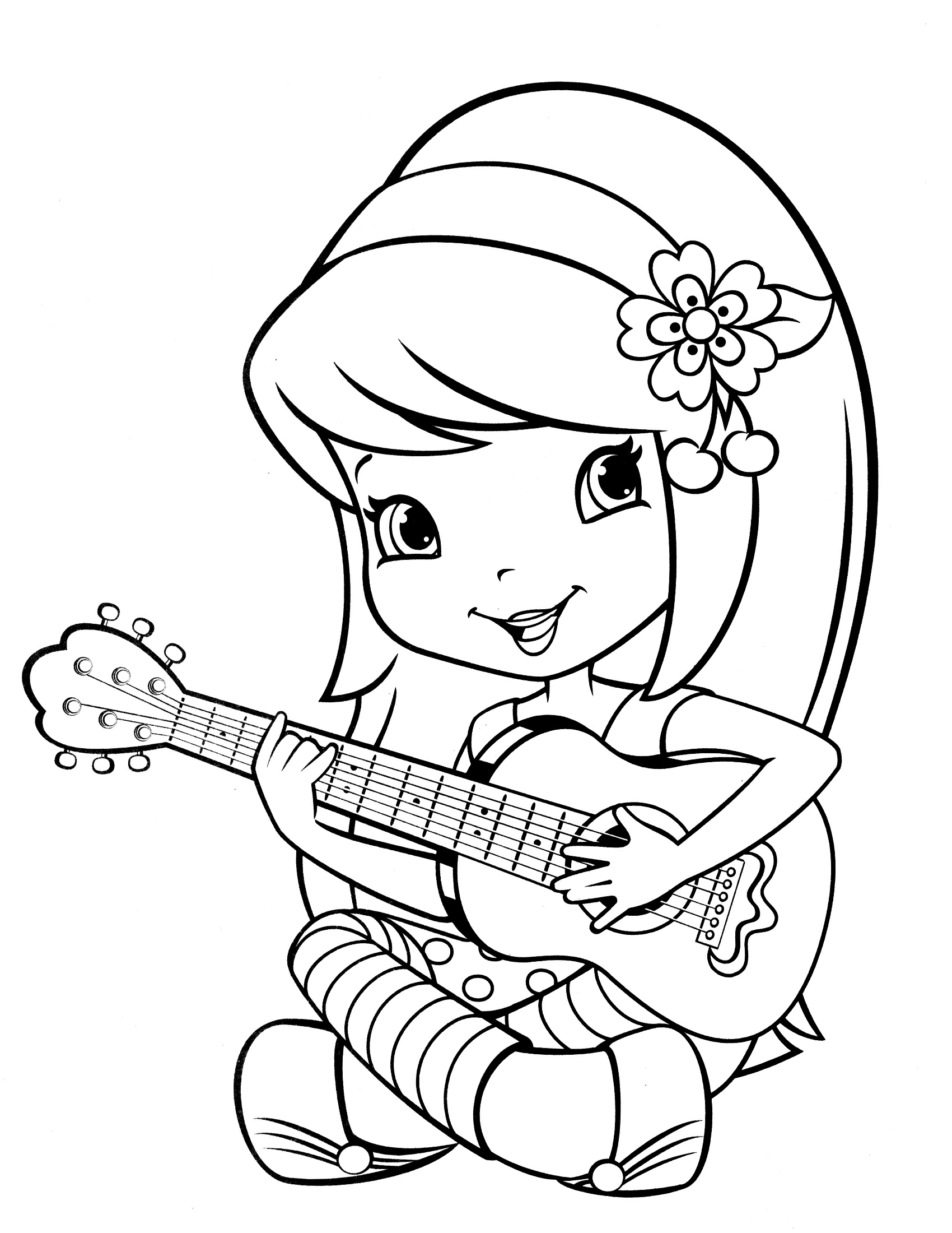 Desenho para colorir Guitarrista #98082 da coleção Carreiras e Profissões, pronto para imprimir