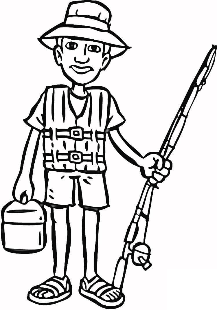 Desenho gratuito Pescador #211866 da colecao Carreiras e Profissões para imprimir