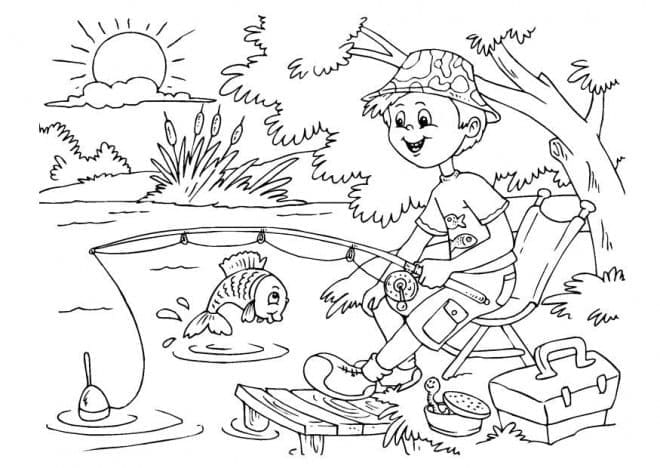 Desenho gratuito Pescador #211892 da colecao Carreiras e Profissões para imprimir