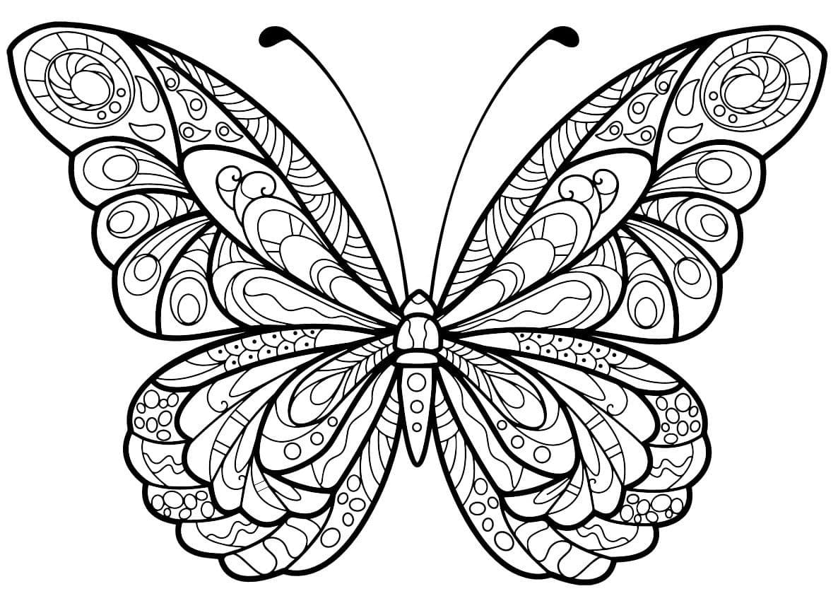 Desenho imprimível de Borboleta Adulta #174324 para colorir, pertence à coleção Colorir Adultos