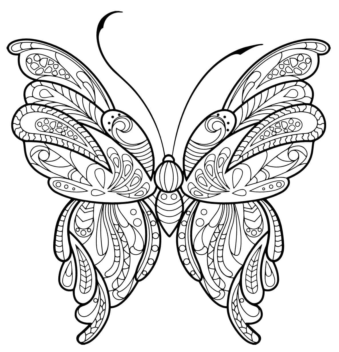 Linda página de Borboleta Adulta #174334 para colorir, da coleção Colorir Adultos, baixe grátis Linda página de Borboleta Adulta #174334 para colorir, da coleção Colorir Adultos, baixe grátis