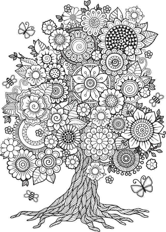 Desenho gratuito Flor Adulto #215550 da colecao Colorir Adultos para imprimir