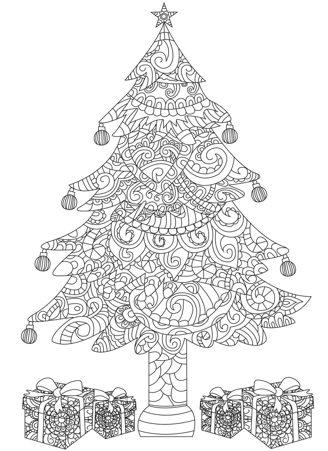 Desenho para colorir Natal Adulto #215688 da coleção Colorir Adultos, pronto para imprimir