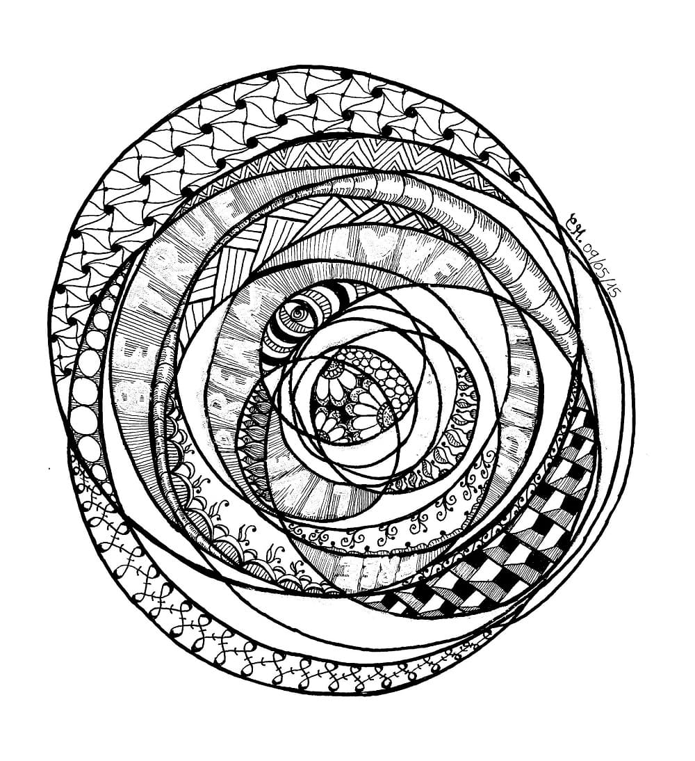 Desenho gratuito Zentangle #174346 da colecao Colorir Adultos para imprimir