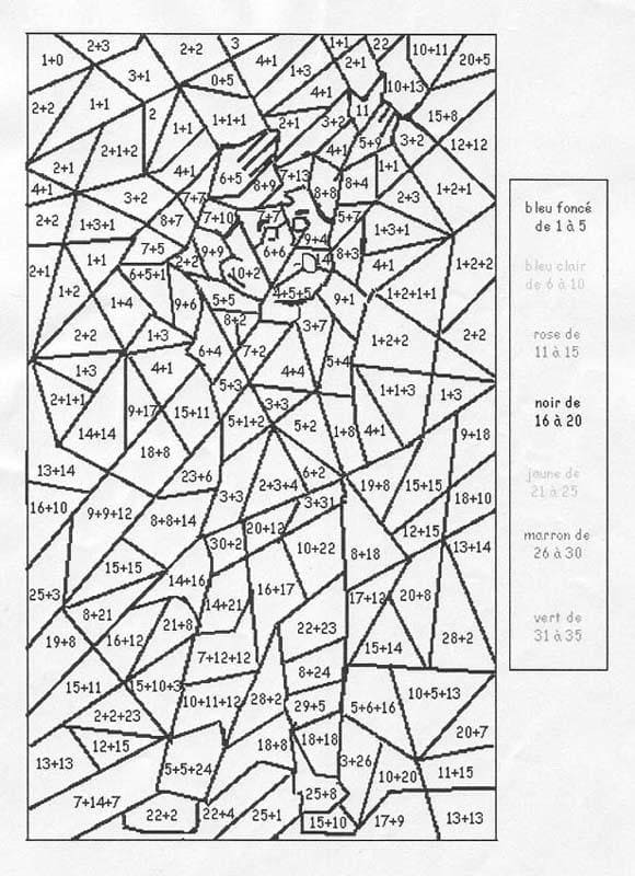 Desenho para colorir Colorir Mágico de Adição #182649 da coleção Colorir por Números, pronto para imprimir