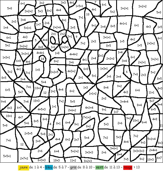 Desenho gratuito Colorir Mágico de Adição #182650 da colecao Colorir por Números para imprimir
