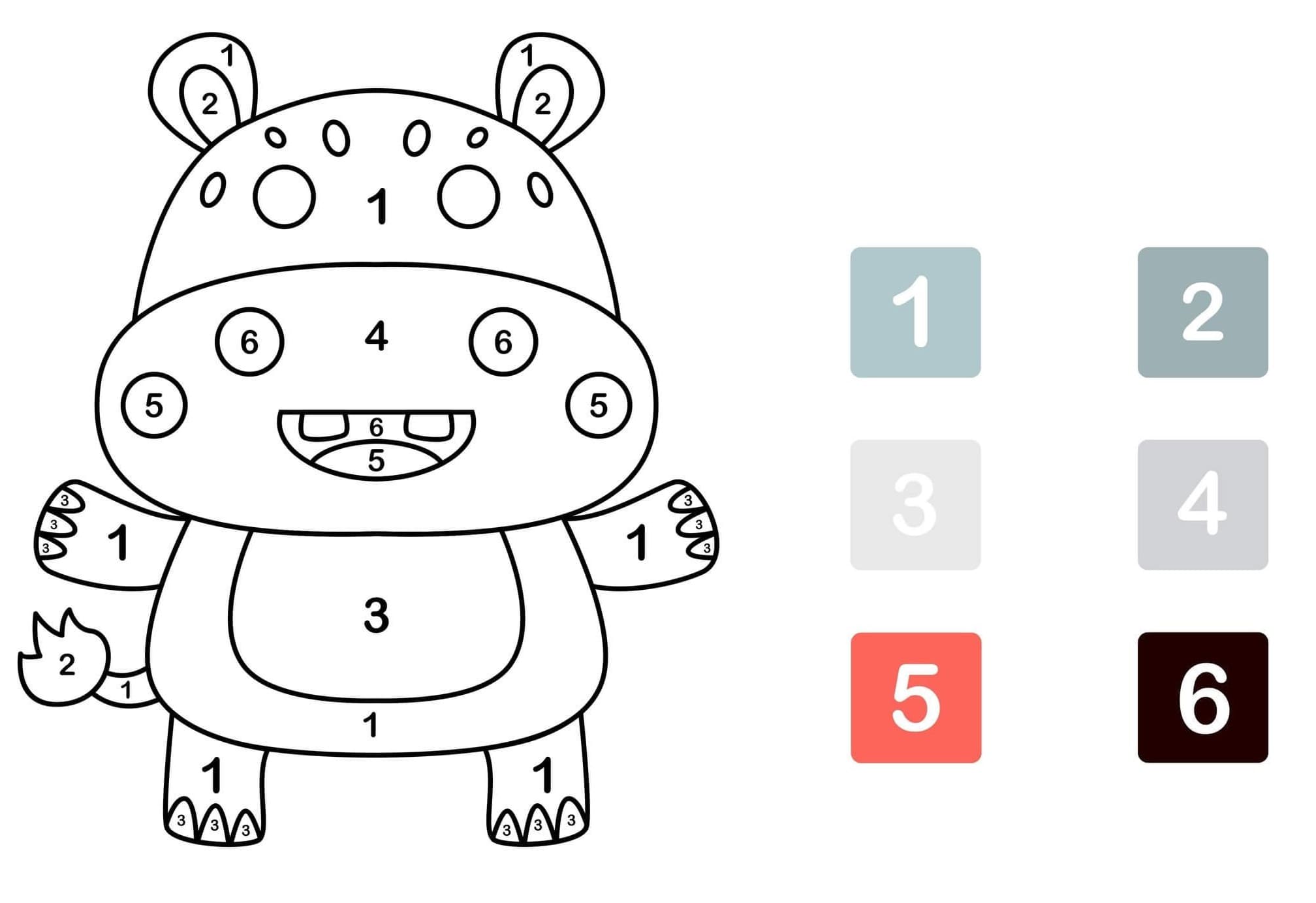 Página para colorir: Colorir Mágico Jardim de Infância (Colorir por Números) #201535 - Páginas para Colorir Imprimíveis Gratuitamente